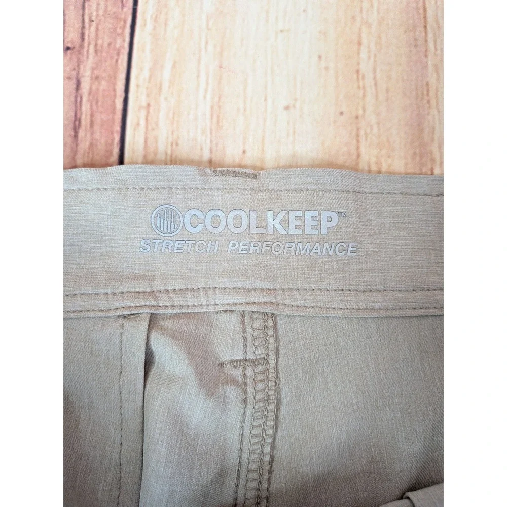 COOLKEEP Mens Khaki Stretch Performance Flat Front Shorts Size‎ 30